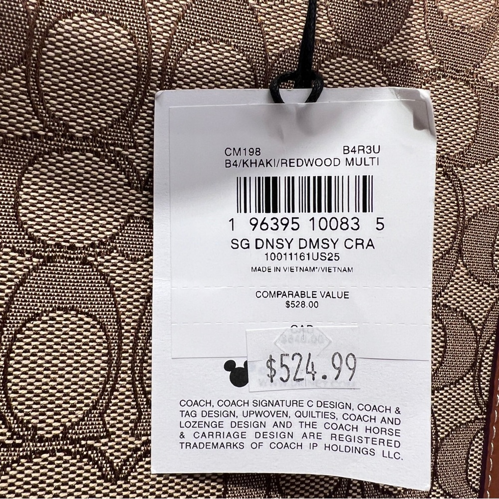 Disney X Coach Dempsey Carryall Jacquard With Mickey Mouse Print Tote Bag CM198 - Picture 9 of 9